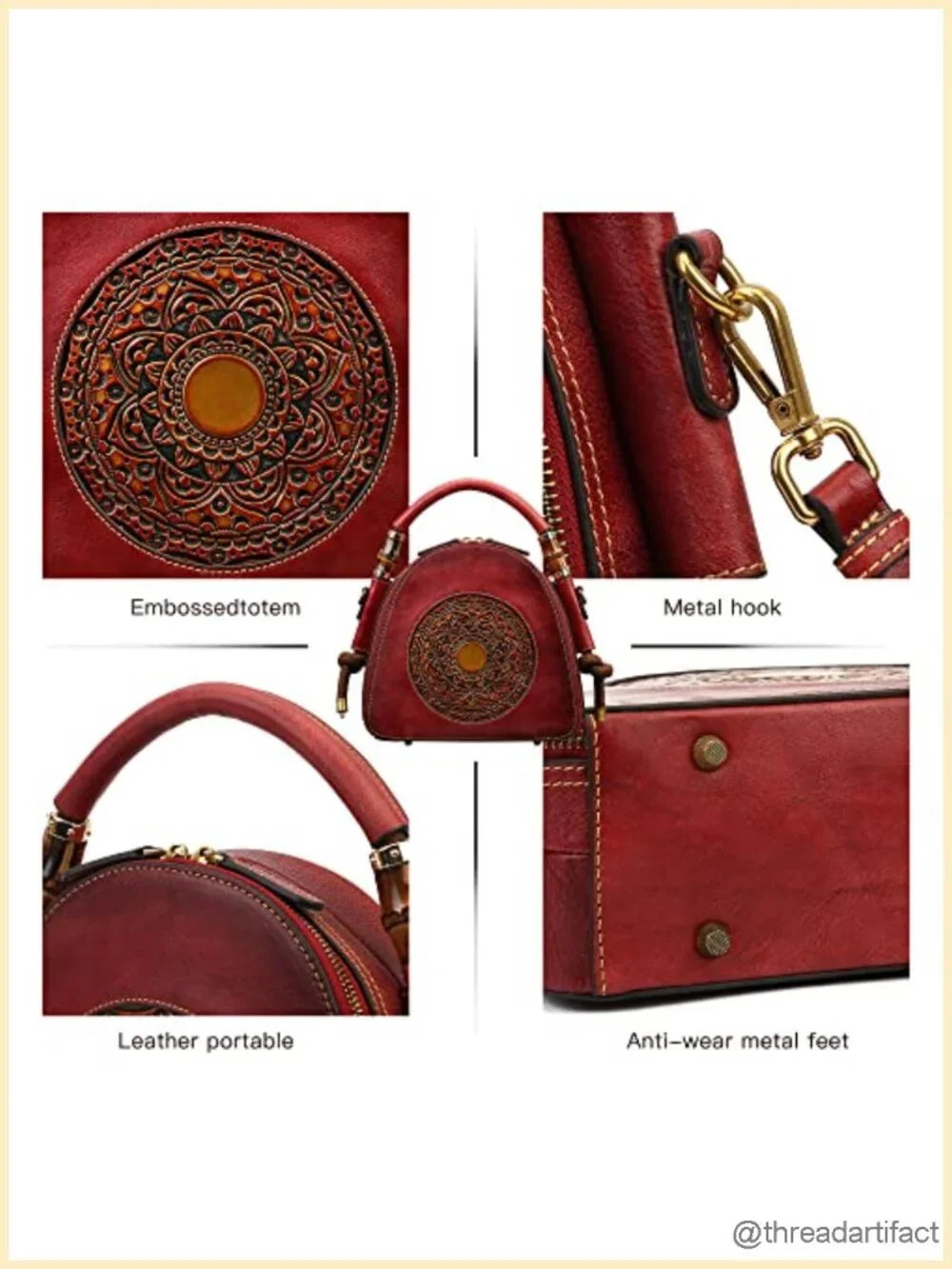 Genuine Leather Top Handle Satchel, Organizer Crossbody Bag